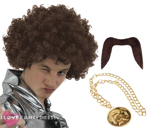 Mens 70s brown afro - 70s,