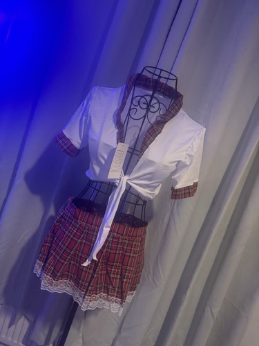 New red tartan schoolgirl - new,