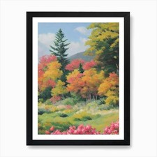 Rhododendron Tree Watercolour Art P Framed Wall Art Poster Canvas Print Picture