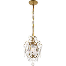 CRYSTAL BRASS PENDANT SHABBY