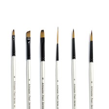 Artmaster Pearl Synthetic Watercolour Artist Paint Brushes Assorted Set 6pc