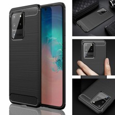 for Samsung Galaxy S20 FE S20 Plus Ultra 5G Premium Carbon Fibre Soft Case Cover