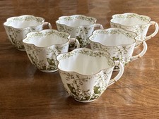 Antique Wileman Foley Bone China 6 Cups Lily of the Valley