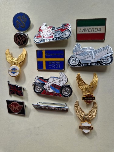 Vintage motorcycle pin - motorcycle, badges
