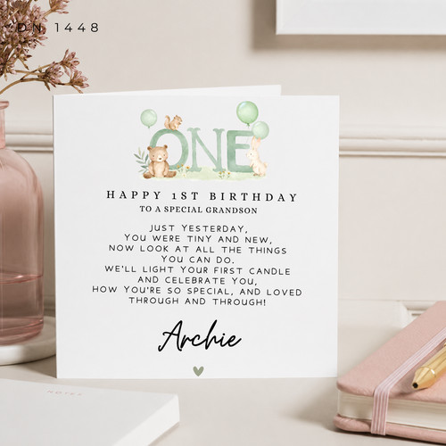 Personalised 1st birthday - personalised, card