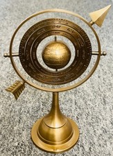 10" Antique Brass Armillary Sphere with Sundial Arrow | Nautical Maritime Astrol
