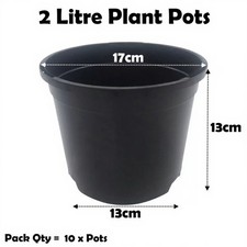 2 Litre Black Plant Pots