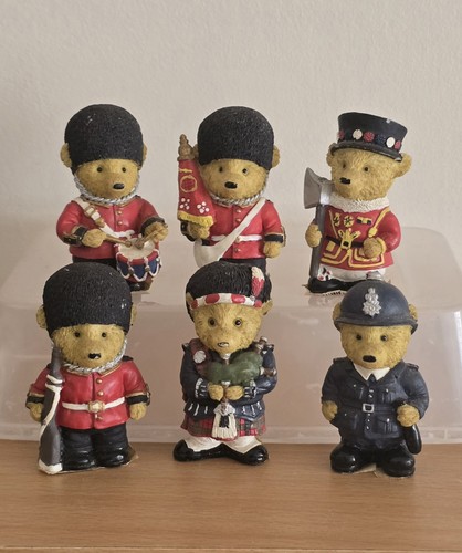 Six small bear figures - bear,