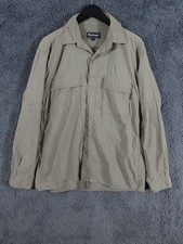 Rohan Overshirt Men Medium Green Khaki Jungle Shirt Long Sleeve Snap Close Trrek