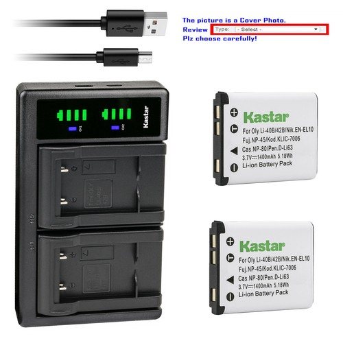 Kastar battery lcd - battery, dual