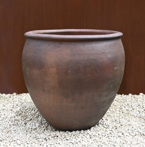 Black clay pot 88x90cm - pot,