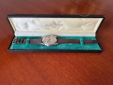 Rare 1940's Vintage Baume & Mercier chrono horn lugs N.O.S Strap & Vintage Box