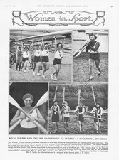 ROWING Warsaw Ladies Club Match v Isleworth Ladies at Putney Vintage Print 1931