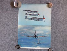 MESSERSCHMITT 109S & SPITFIRES FROM THE BATTLE OF BRITAIN POSTER 1969