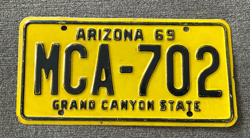 Rare 1969 arizona license - rare,