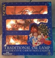 Vintage NOMA Traditional Oil Lamps 20 Decorative Christmas Lights, working order
