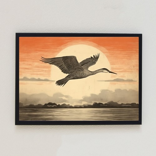Vintage crane bird - vintage,