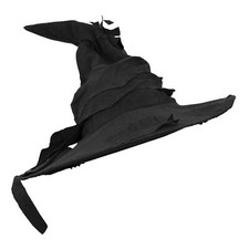 BLACK WITCH WIZARD HAT HALLOWEEN FANCY DRESS COSTUME BOOK FILM MOVIE CHARACTER