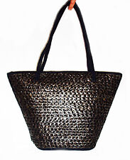 Large woven rattans shoulder bag, beach bag, school bag sequined, 49 cm wide new