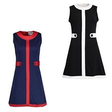NEW MADCAP RETRO MOD 60s Sixties 1960s SLEEVELESS MINI DRESS A Go-Go MC454