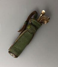 Antique Novelty 9ct Gold Golf Bag Manicure Set AIZX