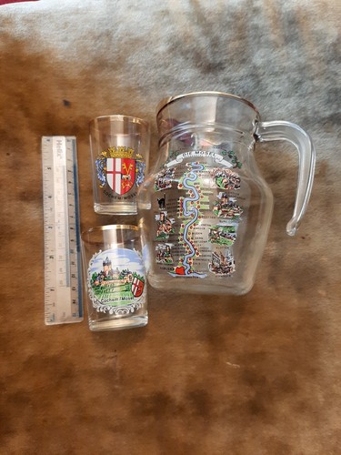 Jug shot glasses - &, gilt