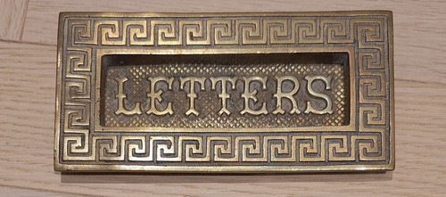 Vintage brass letterbox - brass,