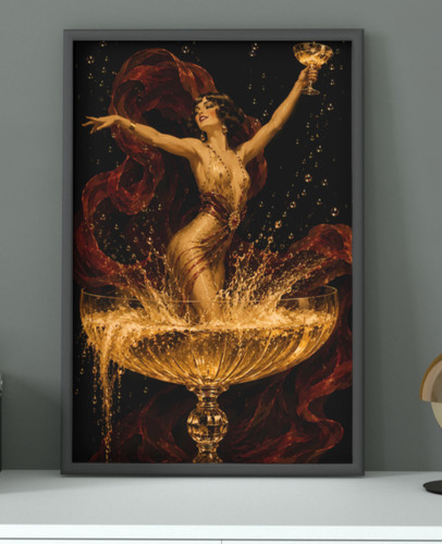Art deco dancer champagne - deco,