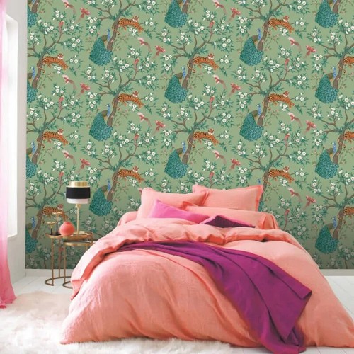 Rasch priya chinoiserie - chinoiserie, sage