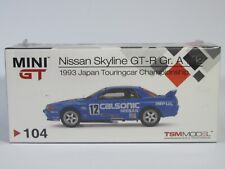 MiNi Gt Nissan Skyline GT-R Calsonic 12, 1993 Japan Touring Car #104, 1:64 scale