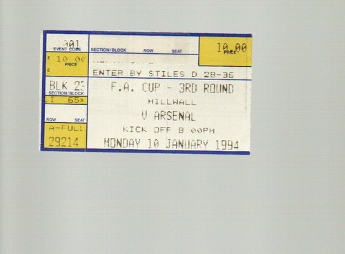 Used ticket millwall v - ticket,