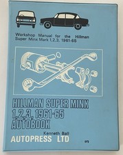 Autopress Workshop Manual Hillman Super Minx Mark 1,2,3, 1961-65.