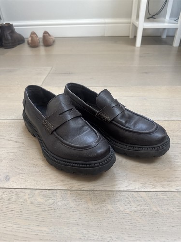 Chunky brown penny loafers - brown,