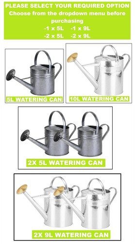 Galvanised watering can - galvanised, metal
