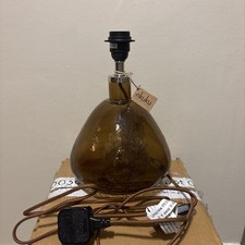 Nkuku Baba Recycled Glass Lamp - Burnt Amber - Small Wide - New RRP £120
