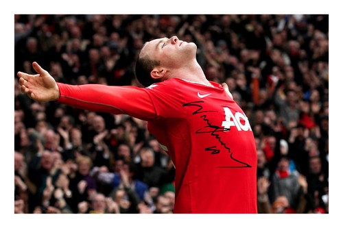 Wayne rooney signed photo - signed, a4