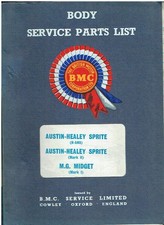 AUSTIN HEALEY FROGEYE SPRITE/MK2 & MG MIDGET MK1 BODY/TRIM PARTS CATALOGUE *VGC*