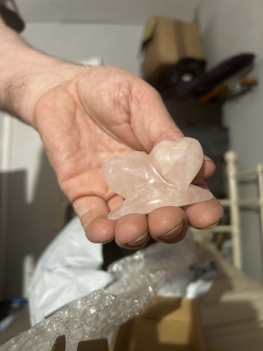 Small rose quartz ornament - rose,
