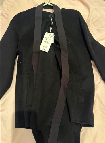 Zara women black wool - black,