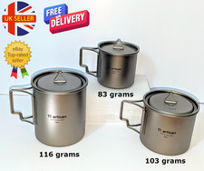 Ultralight Titanium Cup Mug Pot 350/550/750Ml Outdoor Camping Water Cup - New