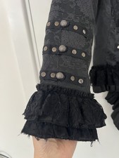 Hearts & Roses Black Frock Coat With Lacing Size 8-10  Goth Steampunk