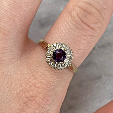 18 ct Gold Amethyst & Diamond