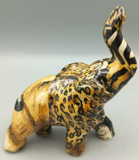 Safari Collage Animal Print Elephant Figurine VGC Height 11cm