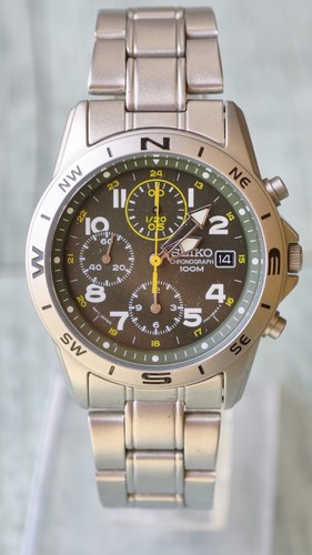 Seiko 7t92 0dx0 mens military - mens,