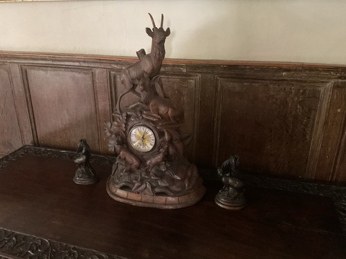 Black forest mantle clock - black,