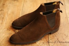Crockett & Jones Cranleigh Brown Suede Chelsea Boots Shoes Mens UK 7 US 8 EU 41