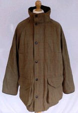 SHERWOOD FOREST TWEED FIELD JACKET WATERPROOF WOOL BLEND PADDED XL MENS GOOD 