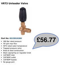 VRT3 UNLOADER VALVE PRESSURE