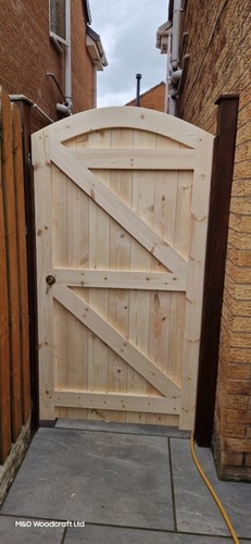 Wooden garden gate - garden, curved