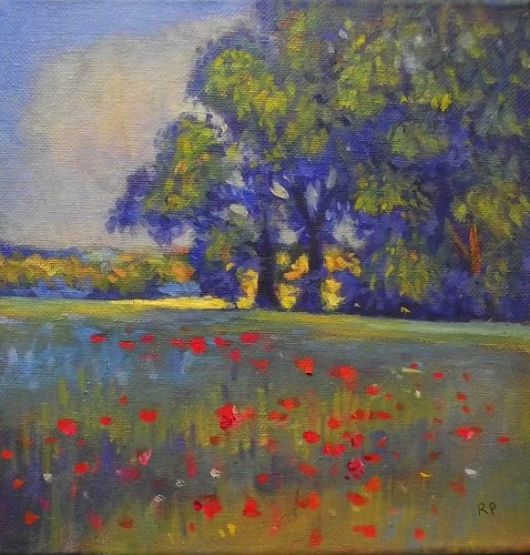 The tree lined - tree, field